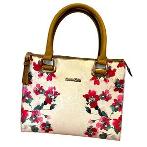 CALVIN KLEIN Top Zip Floral Printed Satchel
